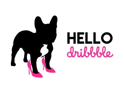 Hello Dribbble design dogs fabulous french bulldog hello welcome