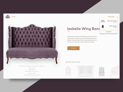 Product Detail Page checkout detail drop down furniture product recommended shadows ui ux website