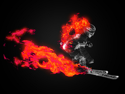 Burning Ski Man