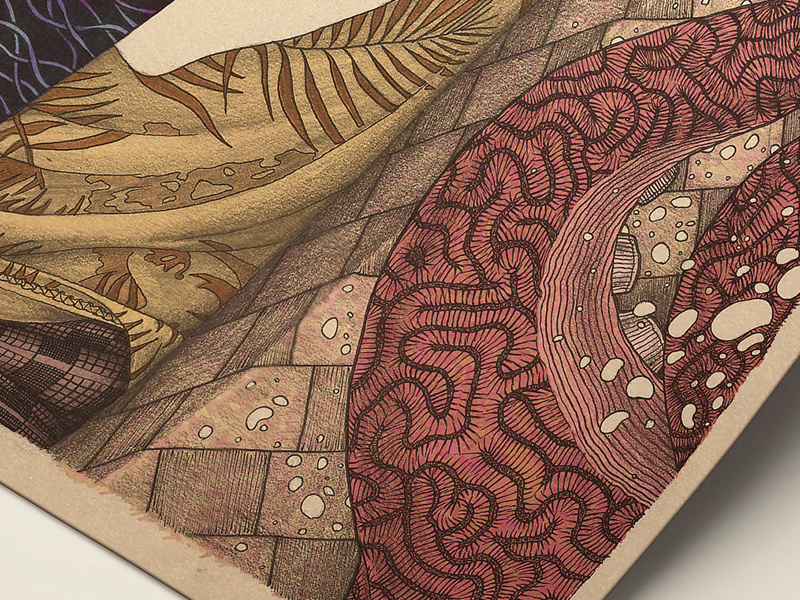 Engraved Memories - Detail fineart pencils drawing details ink inking tentacles octopus illustration detail