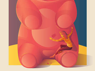 Fantastic Meals And Where To Find Them bear candies candy eating food gummy bear hug illustration love