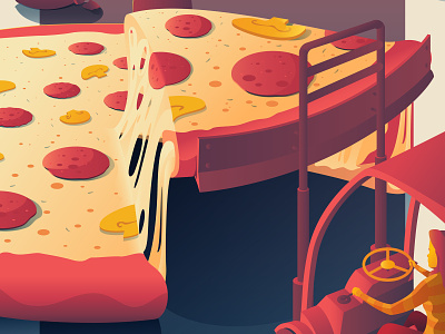 Fantastic Meals And Where To Find Them details food illustration mushroom mushrooms pepperoni pizza