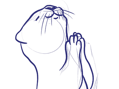 Otter session #2 animal art drawing food illustration otter pray praying procreate rough sketch