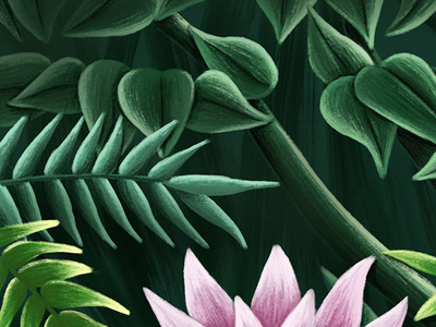 Le Poppy Rousseau #3 art digital douanier drawing flower flowers green illustration jungle nature plant procreate rousseau