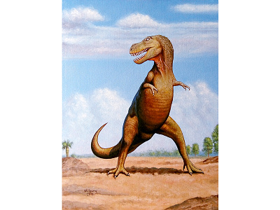 Tarbosaurus bataar animal dinosaur extinct oil painting paleoart prehistoric reconstruction reptile t rex tarbosaurus tarbosaurus bataar tyrannosaurus