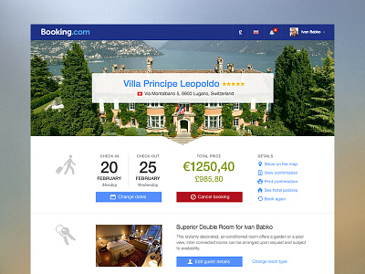 My Booking booking hotel interface management profile reservation travel ui website