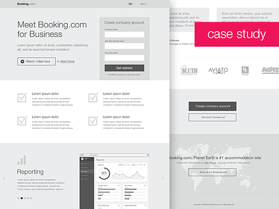 Product page wireframe booking.com case study product page wireframe