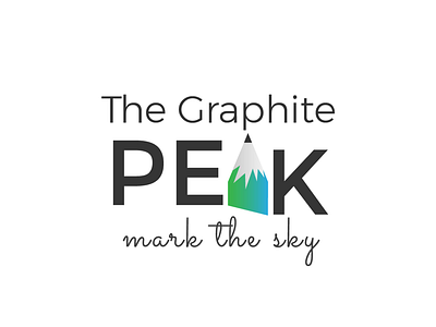 Graphite peak logo creative graphite logo mountain pencil