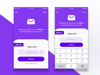 Mobile Number Verification | OTP verification UI design