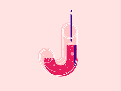Juice 36days j 36daysoftype bright color cute design fruit healthy illustration pink type typography vector