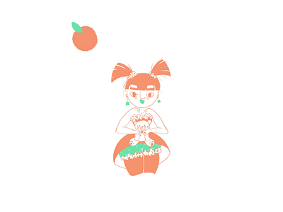 Orange hug cute fruit illustration orange teddy