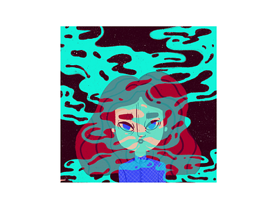 Smoke color girl illustration smoke