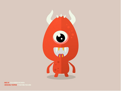 Gloubi Monster buatoom flat illustration monster