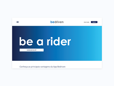 bedriven - be a rider alignment app bedriven blue corporate design gradient rider ui website