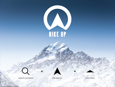 HikeUp Challenge - Branding brand branding branding concept branding design concept design hike icon identity logo logodesign mountain navigation search typography vector