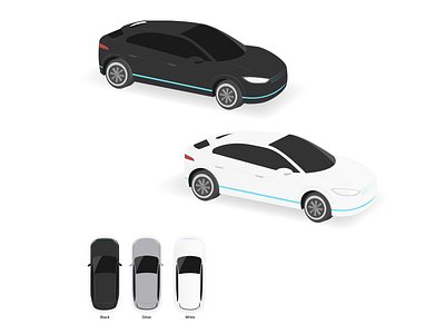 Isometric Car app app design art car design designer digitalart futuristic illustration illustrator isometric neonlight selector topview ui vector vehicles