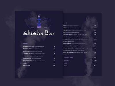 Shisha Bar - Menu Design bar design hookah illustration logo logodesign menudesign shisha shishabar tea vector