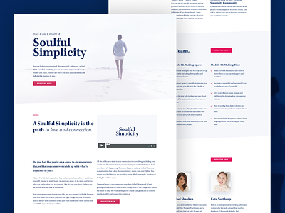 Soulful Simplicity blue homepage pink web design