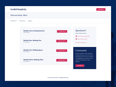 Soulful Simplicity Dashboard