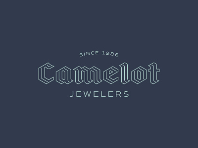 Camelot Logo blackletter camelot custom lettering custom logotype logotype monoline tone on tone vector