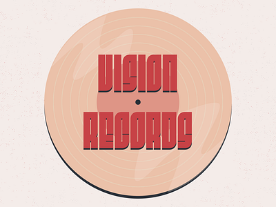 Vision Records art design graphic design illustration illustrator lines logo record red retro typography vector
