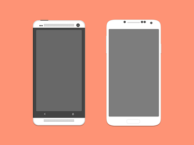 HTC One and Galaxy S4 (PSD) ai android bluroon buttons cellphone eps flagship flat free freebies htc htc one illustrator ios iphone iphone 5s mic mobile mockup orange phone playstore psd ramil derogongun s4 samsung screen vector white