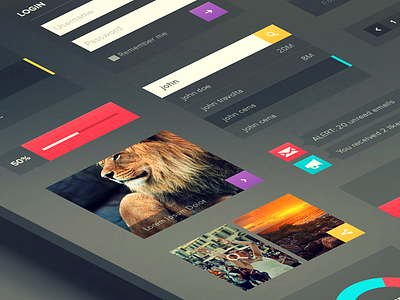 Web UI Kit almost behance bill s kenney bluroon colors flat graph player ramil derogongun ui ui kit ux