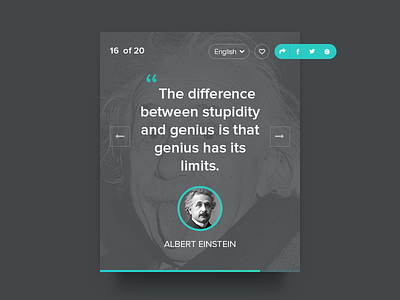 Author Quotes Ui author like love numbers poster quotes share social translate ui ux widget
