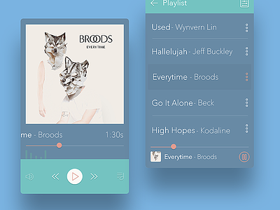 Simple Player colors design experiment mobile music player ui ux