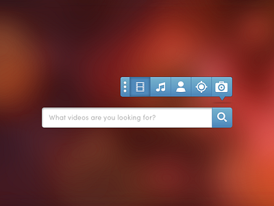 Blue Search Box with Free PSD