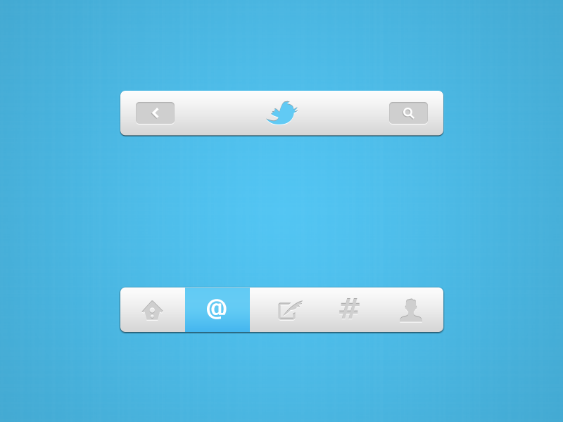 Twitter UI. Бесплатный PSD. Nav UI. One UI navbar.