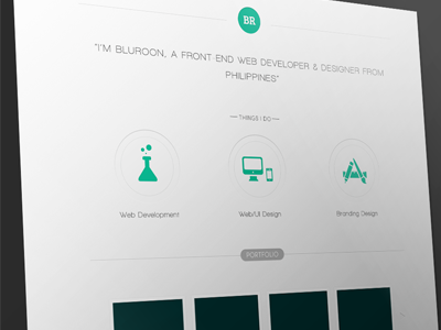 Bluroon Portfolio Site bluroon brand homepage html interface mobile portfolio psd template ui ux web design website