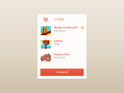 My Cart Items UI Concept