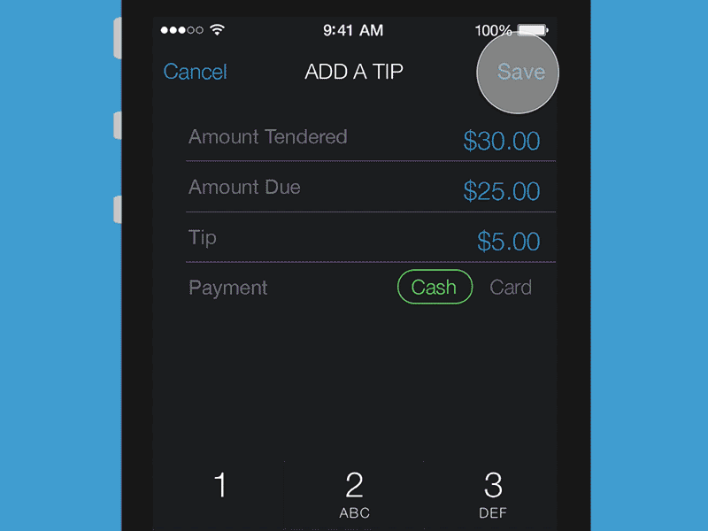 Tipt - Counting the dough! animation graph ios iphone text tip transition