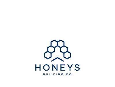 honeys building logo abstract digital hexogon hive honey logo minimal modern