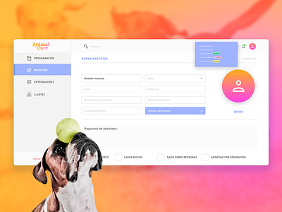 Dashboard Animalcare animal dashboard dashboard design designer dog pet software design uidesigner uiux uiuxdesign