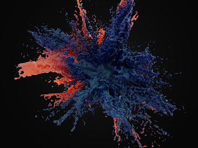 Paintsplash 3d art blue design explosion illustration model paint render timvankappen vankappen