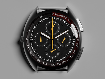 Watch 2 3d art black chronograph clock design hour illustration minute model render second sportswatch stopwatch tachymeter time timvankappen vankappen watch watches