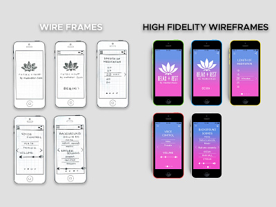 Relax & Rest Wire frames 2d adobe xd app design flat high fidelity logo ui ux web wireframes