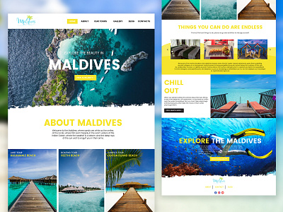 Maldives Website 2d adobe xd app branding design typography ui ux web website