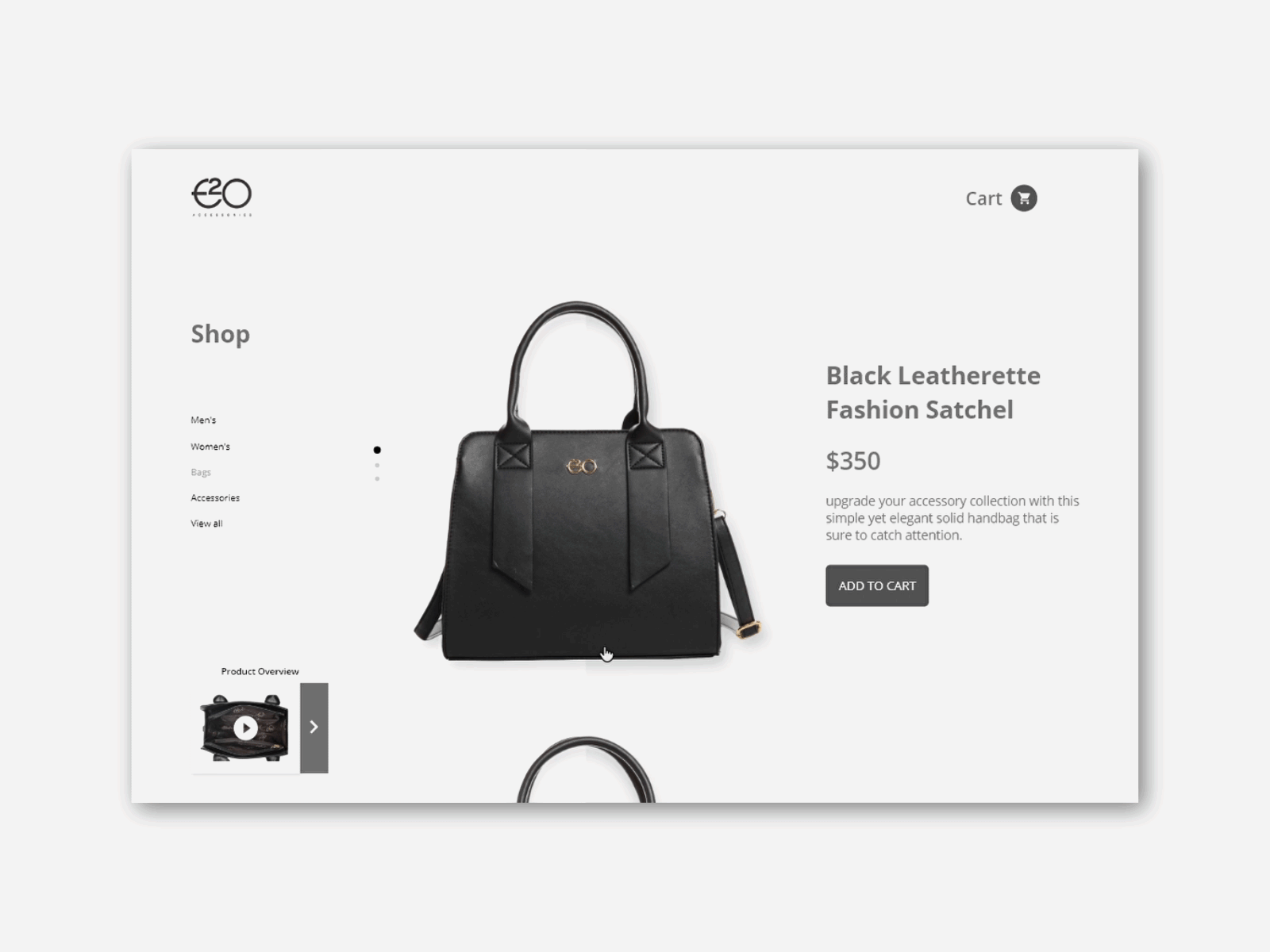 E20 Bag Store 2d adobe xd app design flat typography ui ux web website