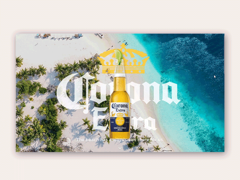 About Corona Beer - Landing Page 2d adobe xd app design flat gif typography ui ux web website