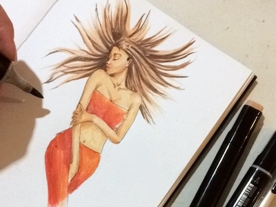 woman fashion illustration markers woman