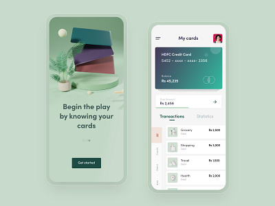 Credit cards Tracking App concept branding credit card design payment uidesign ux ux design