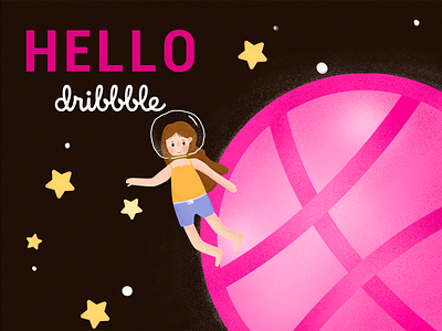 HELLO DRIBBBLE design illustration