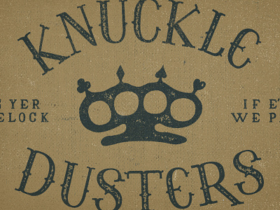 Knuckledusters brass knuckles lettering texture