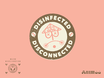 Disinfected = Disconnected branding design icon logo mark type typography vector