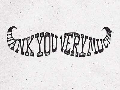 Thankyouverymustache letterpress mustache stamp texture