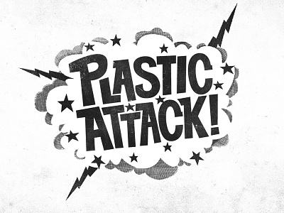 Plasticattack attack hand lettering lightning bolts plastic