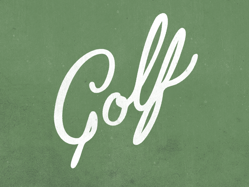 Golfing brush golf golfing green lettering links script type